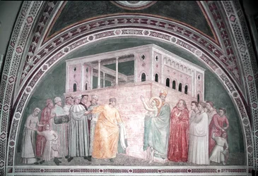 San Francisco renunciando a sus bienes mundanos, de la Capilla Bardi, c.1320
